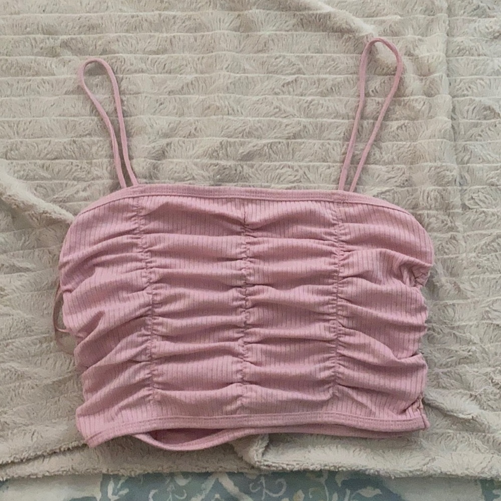 PINK CROP TOP TANK TOP